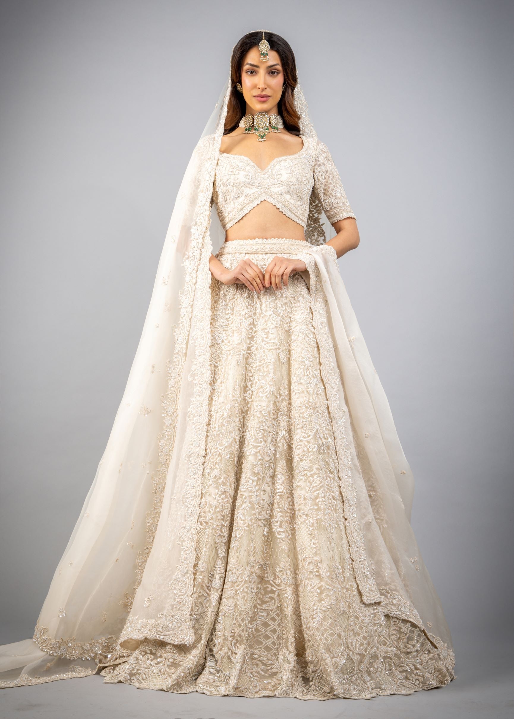Ivory White off White Cream Luxury Indian Wedding Lehenha Choli Dress Desi  by Shivani Ivory Wedding Dress Indian Bridal Lehenga - Etsy